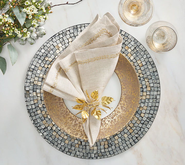 Shell Mosaic Placemat in Gray & Taupe - Set of 4