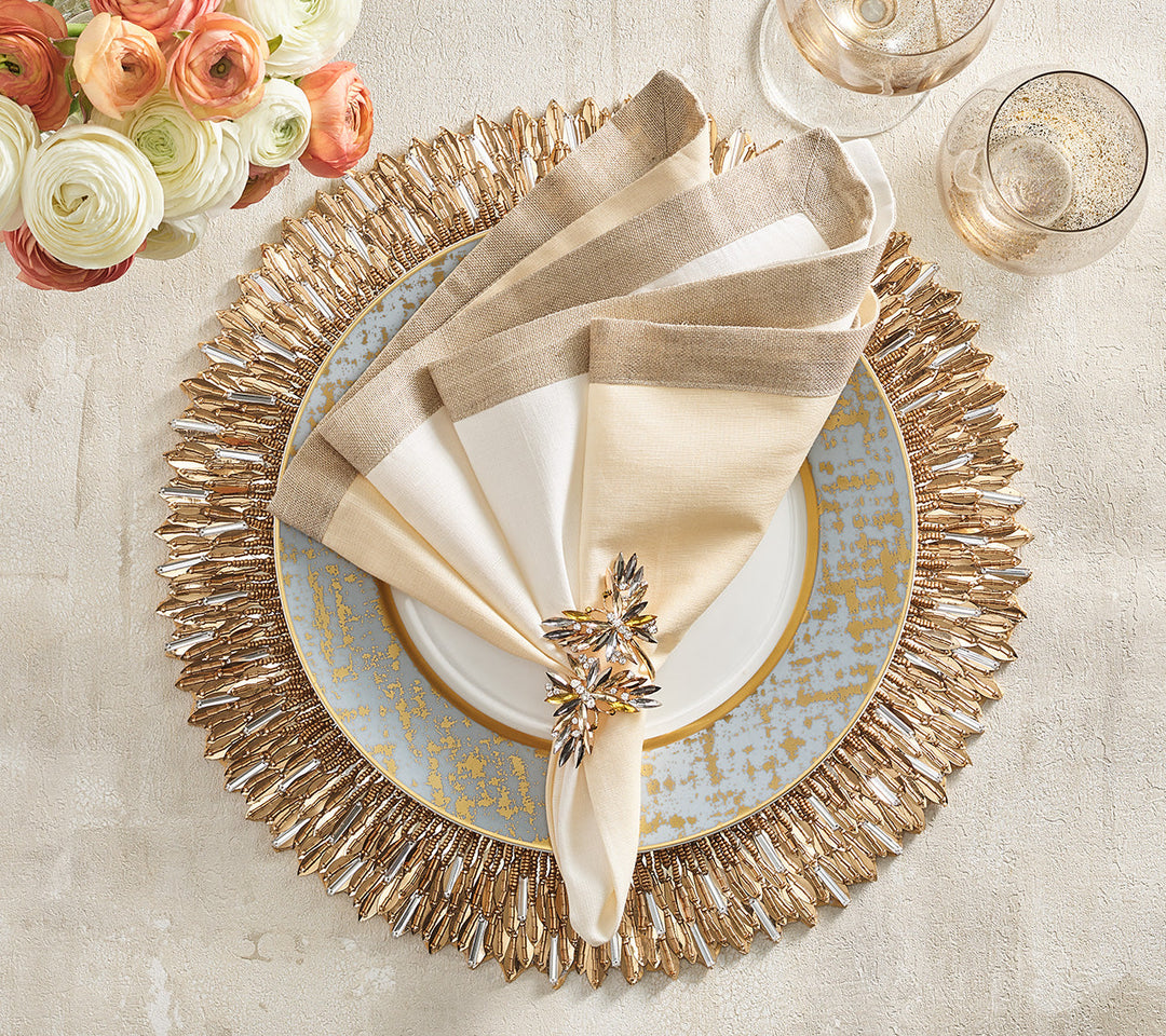 Ray Placemat in Gold & Crystal - Set of 2