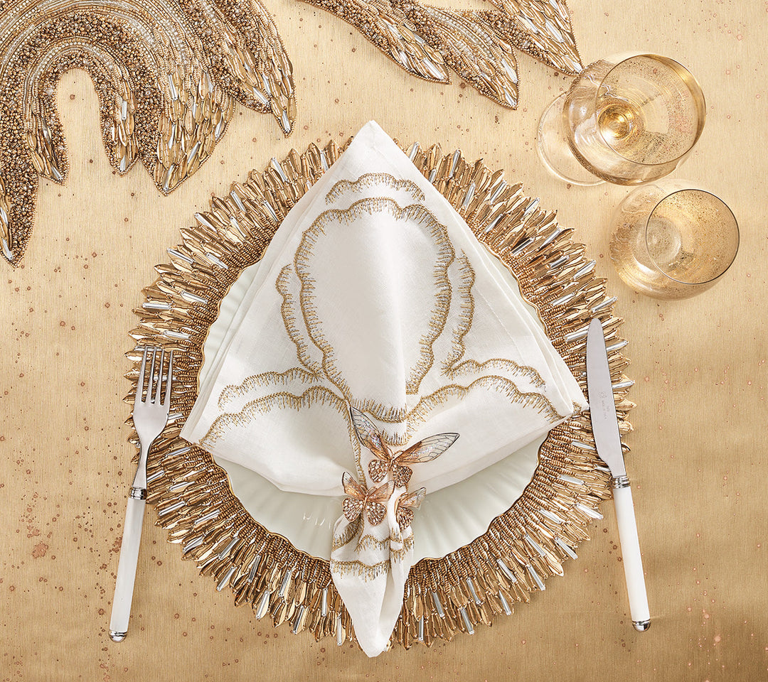 Ray Placemat in Gold & Crystal - Set of 2