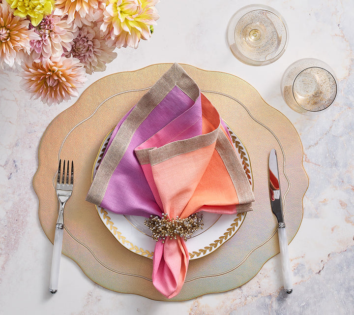 Kim Seybert Tailored Placemat in Iridescent & Champagne Set of 4