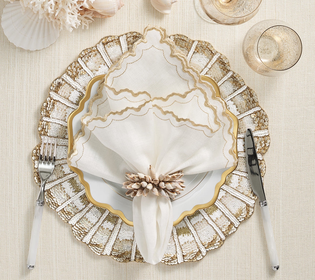 Kim Seybert Nautilus Placemat in Champagne & Gold Set of 2