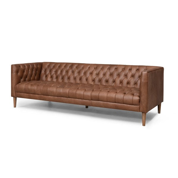 Four Hands Lysander Sofa - Natural Washed Chocolate - Available in 2 Sizes