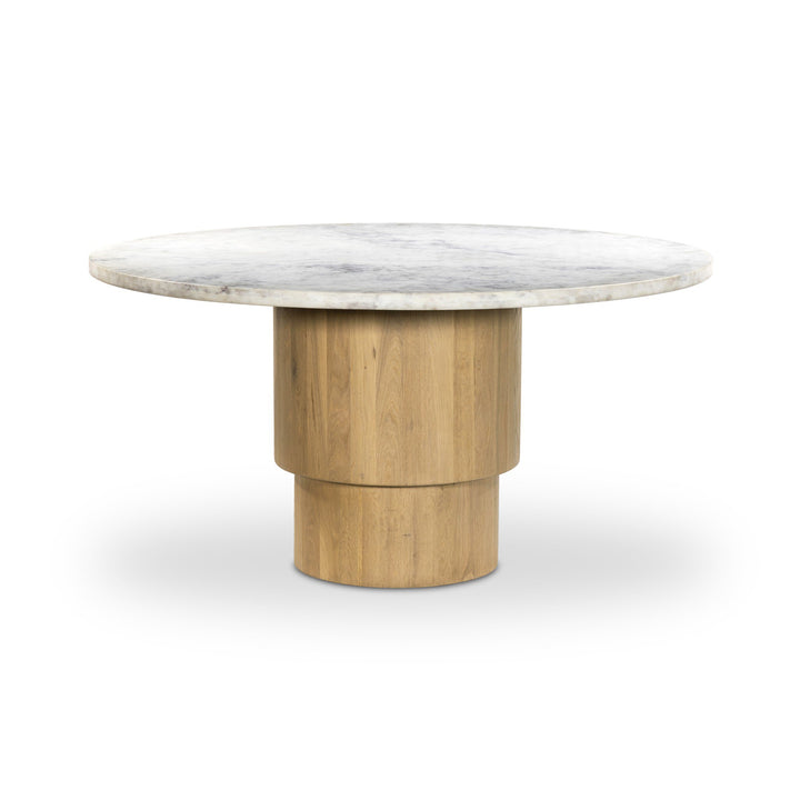 Four Hands Mariah Round Dining Table 60" - White Marble