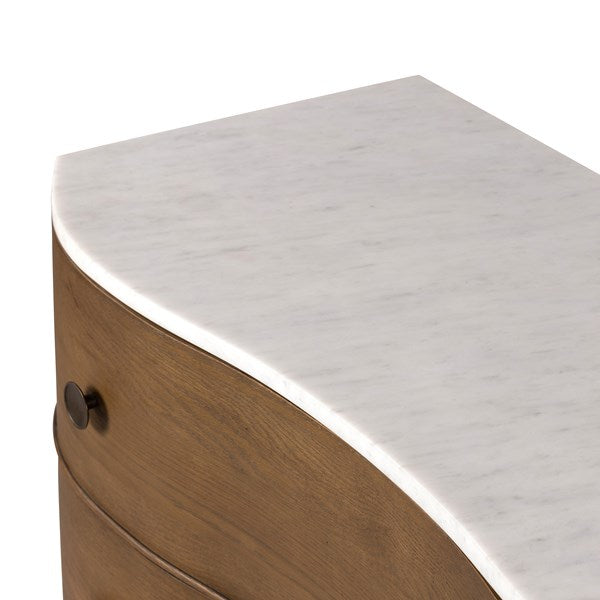 Mateo Marble Chest - Toasted Oak