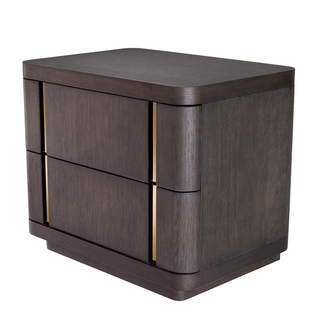 Modesto Bedside Table - Brown & Gold