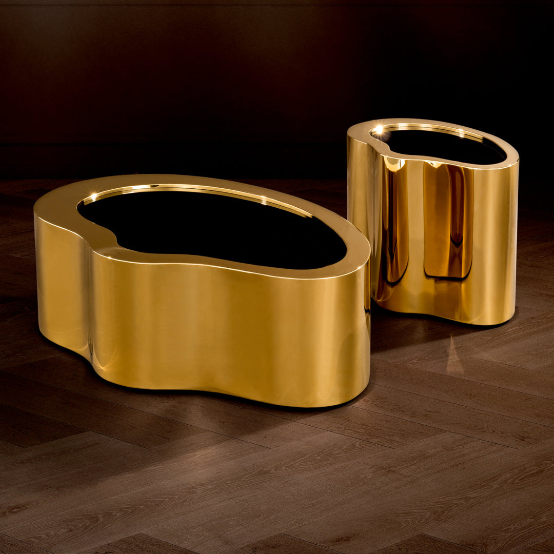 Gibbons Side Table - Gold & Black