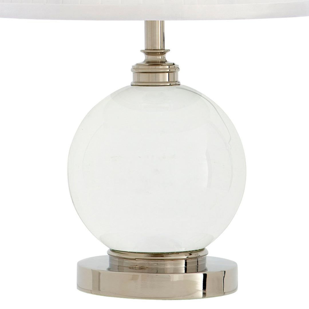 Eichholtz Octavia Table Lamp - Nickel Finish with Pleated White Shade
