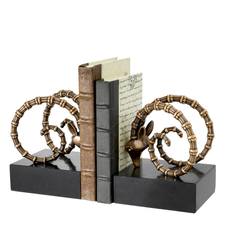 Ibex Bookends - Vintage Brass