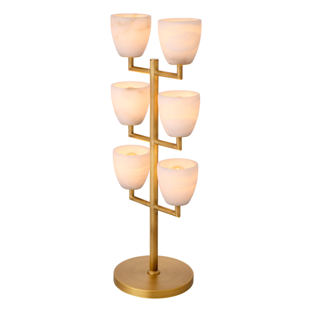 Table Lamp Valerius - Alabaster Antique Brass Finish UL