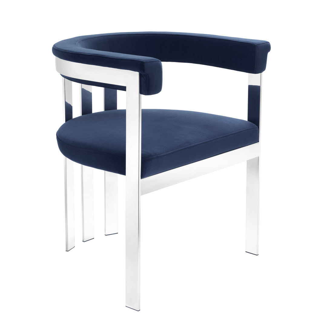 Clubhouse Dining Chair - Blue & Silver