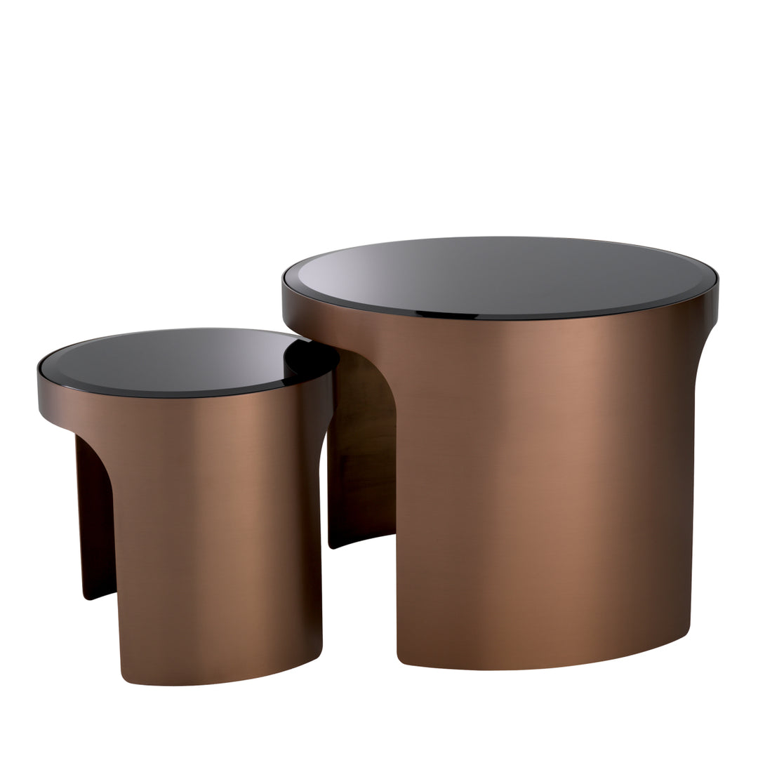 Eichholtz Side Table Piemonte - Brushed Copper Finish - Set Of 2