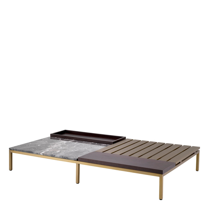 Coffee Table Forma - Brushed Brass Finish Grey Marble
