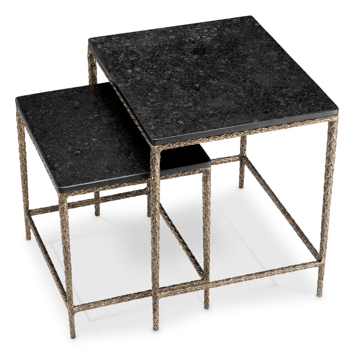 Eichholtz Side Table Ferndale black granite set of 2