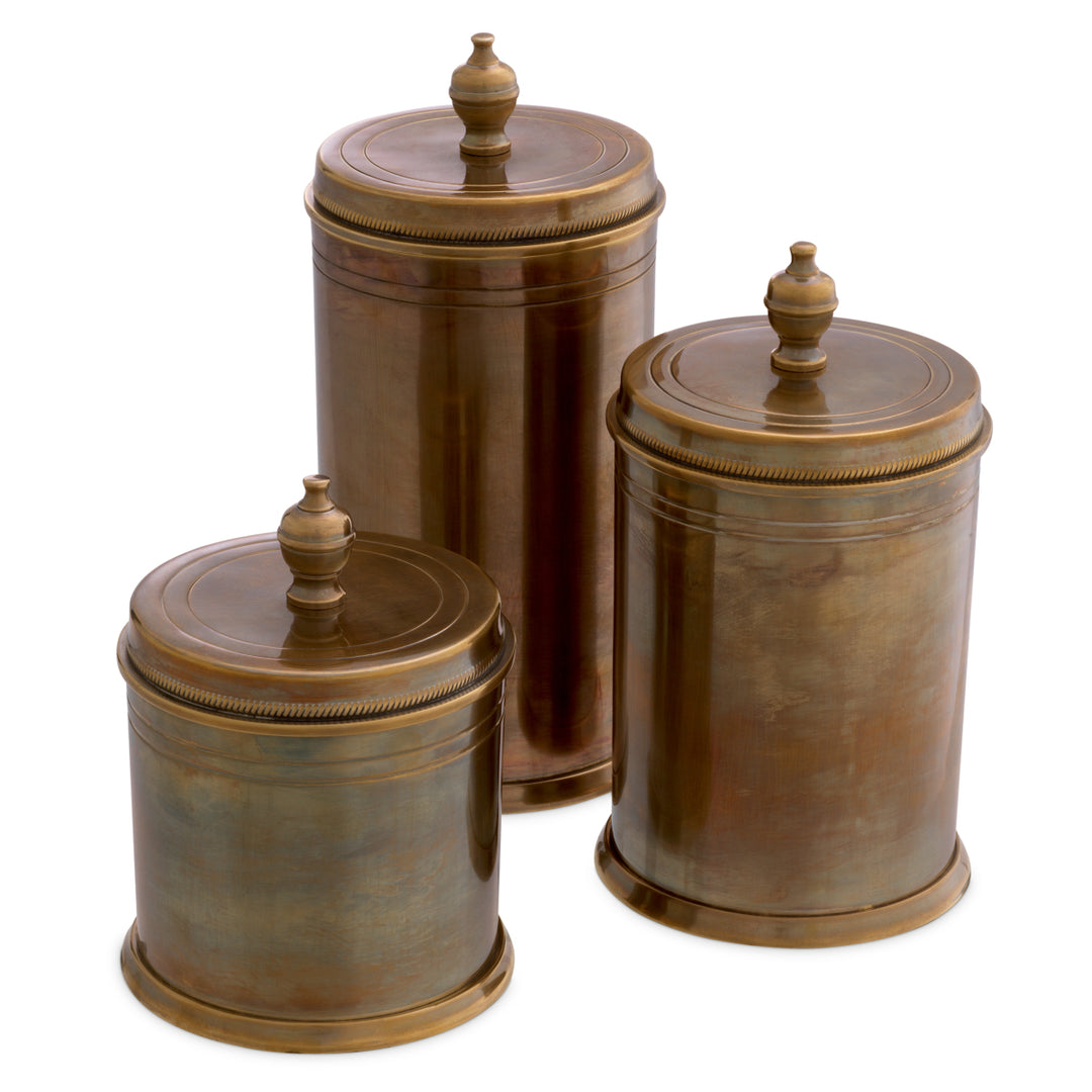 Eichholtz Box Gaston - Set Of 3 - Vintage Brass Finish