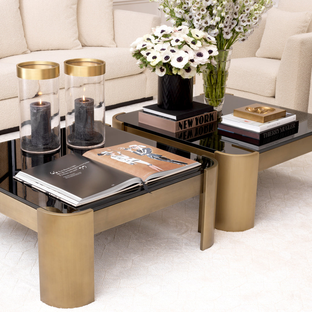 Courrier Coffee Table - Gold & Black