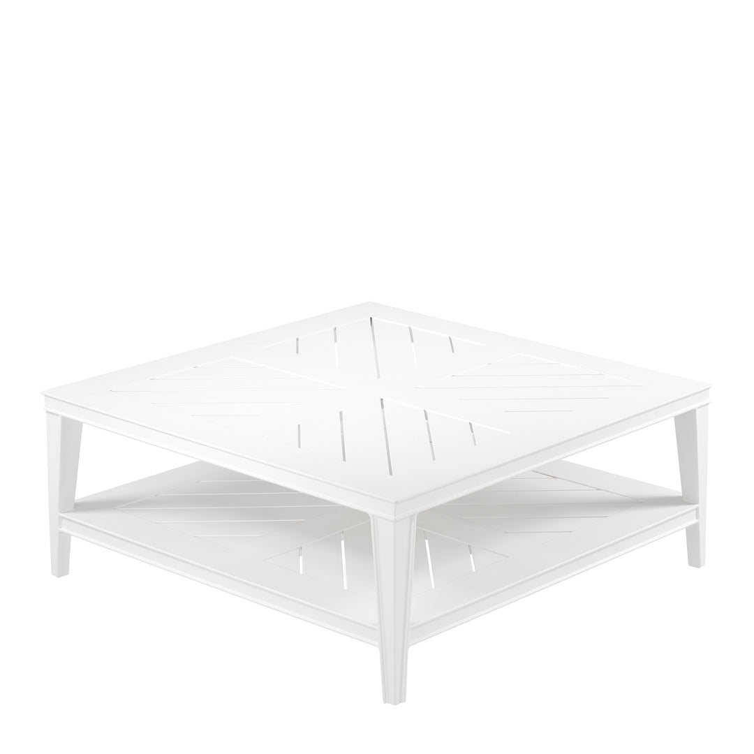 Bell Rive Square Outdoor Coffee Table - White