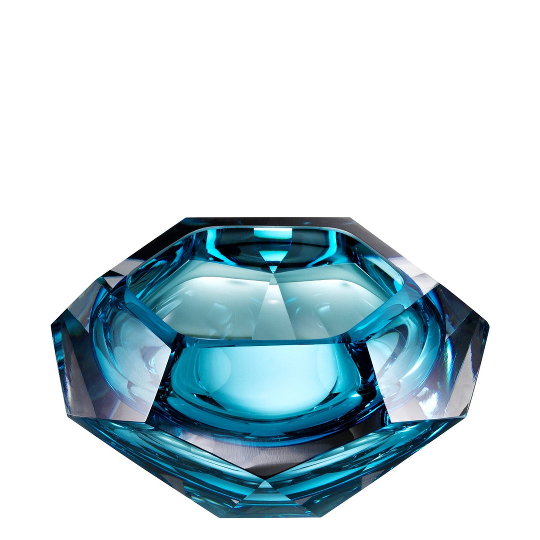 Eichholtz Las Hayas Decorative Bowl - Blue Crystal Glass