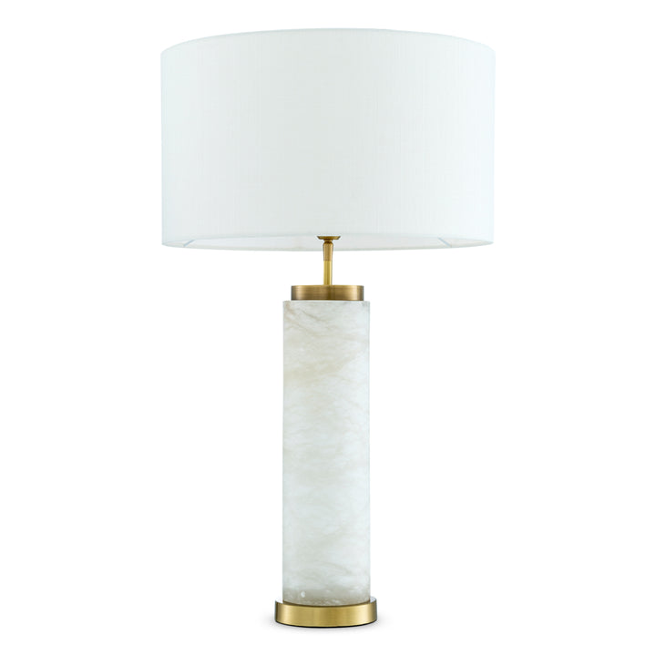 Table Lamp Lxry - Antique Brass Finish Alabaster  Including Off-White Shade UL