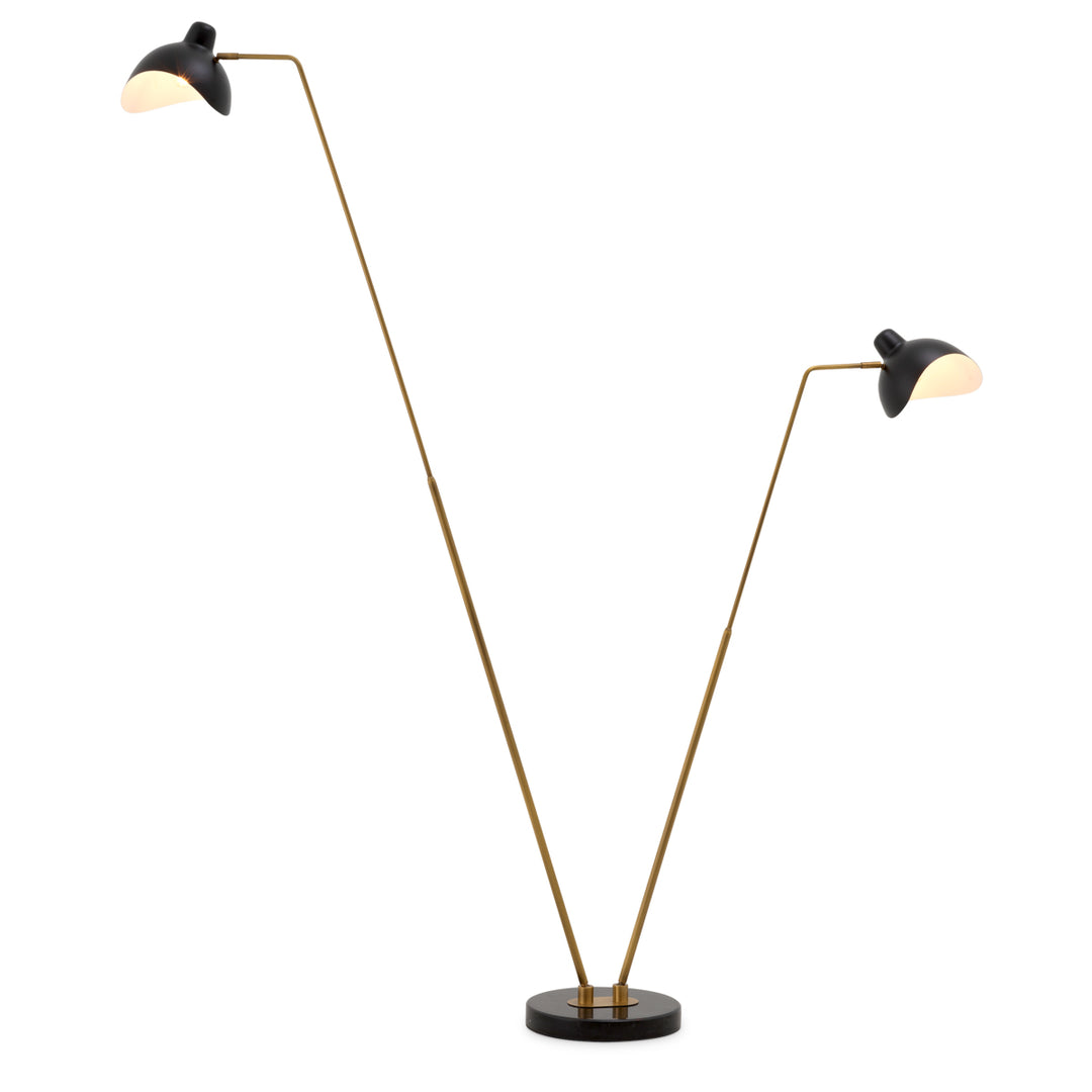 Floor Lamp Asta Double - Antique Brass Finish UL