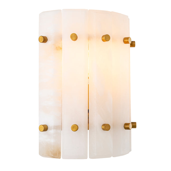 Eichholtz Wall Lamp Blason Single - Antique Brass Finish Alabaster Ul