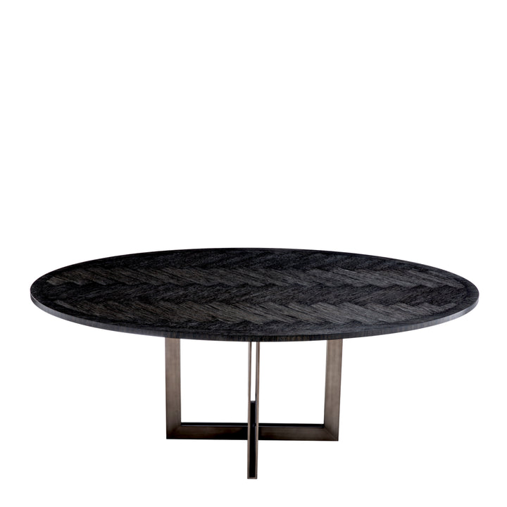 Melchior Oval Dining Table - Black & Gray