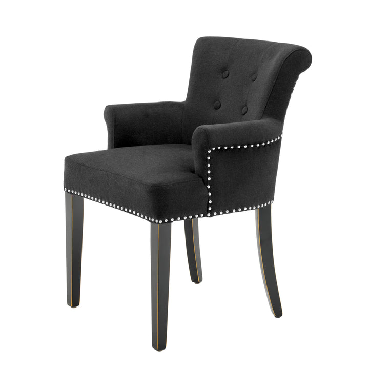 Key Largo Dining Chair with Arms - Black