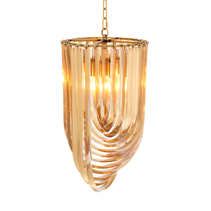 Eichholtz Murano Chandelier - Champagne Acrylic And Antique Brass (Available in 2 Sizes)
