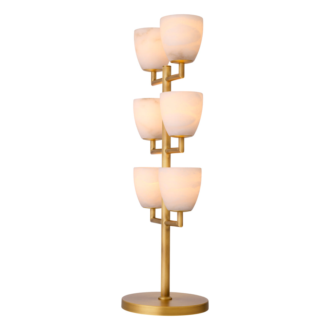 Table Lamp Valerius - Alabaster Antique Brass Finish UL