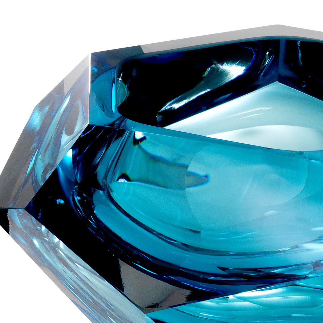 Eichholtz Las Hayas Decorative Bowl - Blue Crystal Glass