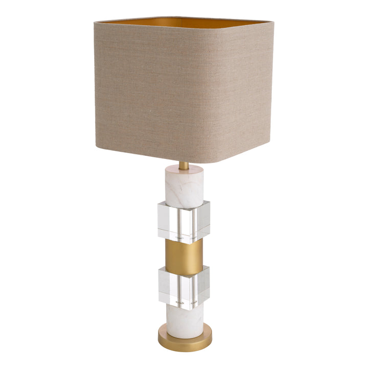 Table Lamp Cullingham - White Marble Including Shade UL