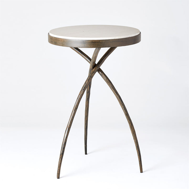 Tripod Table with Gray Marble Top