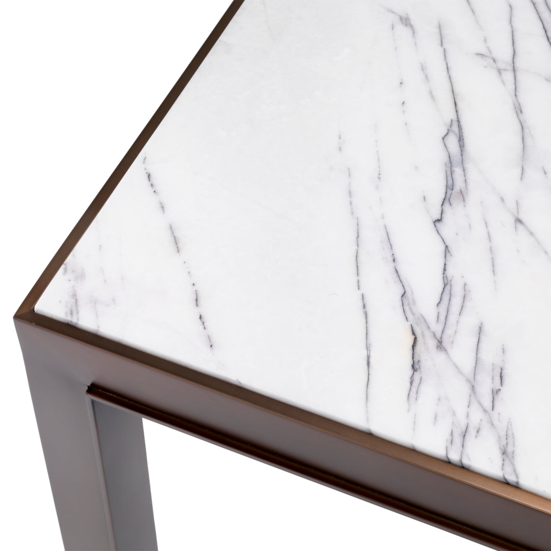 Tardieu Side Table - Bronze & White