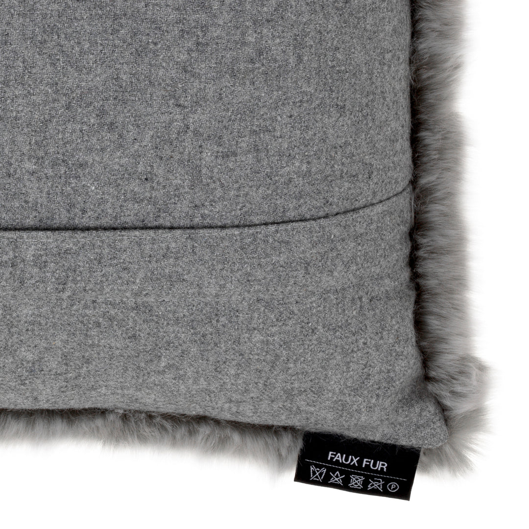 Alaska Pillow - Grey Faux Fur