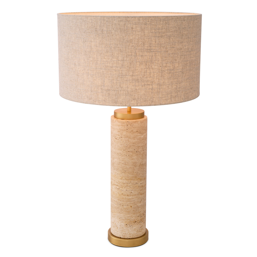 Table Lamp Lxry travertine incl shade – Alchemy Fine Home