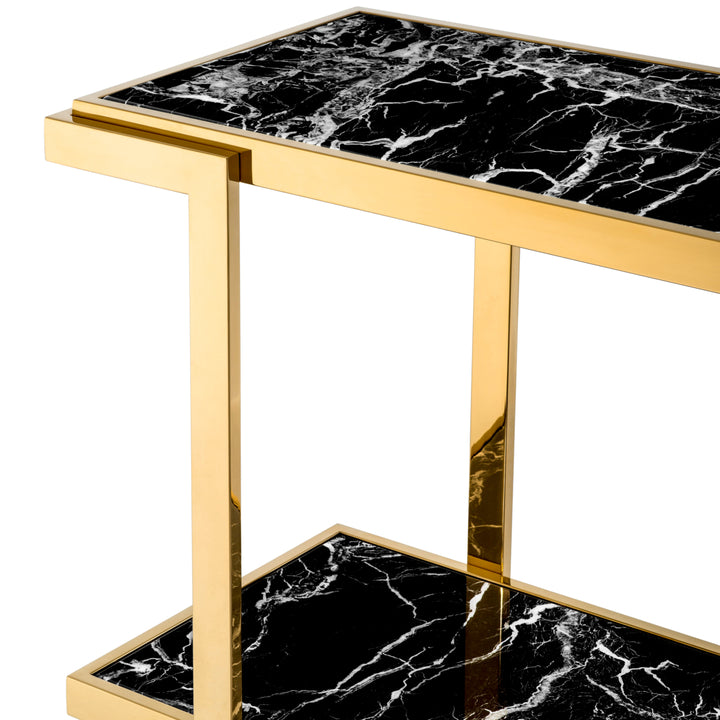 Senato Console Table - Gold & Black