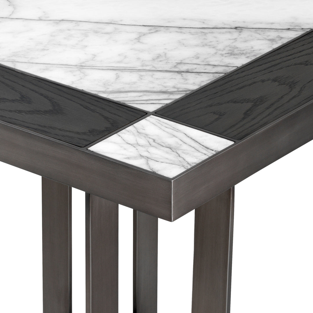 Hermoza Side Table - Gray & White