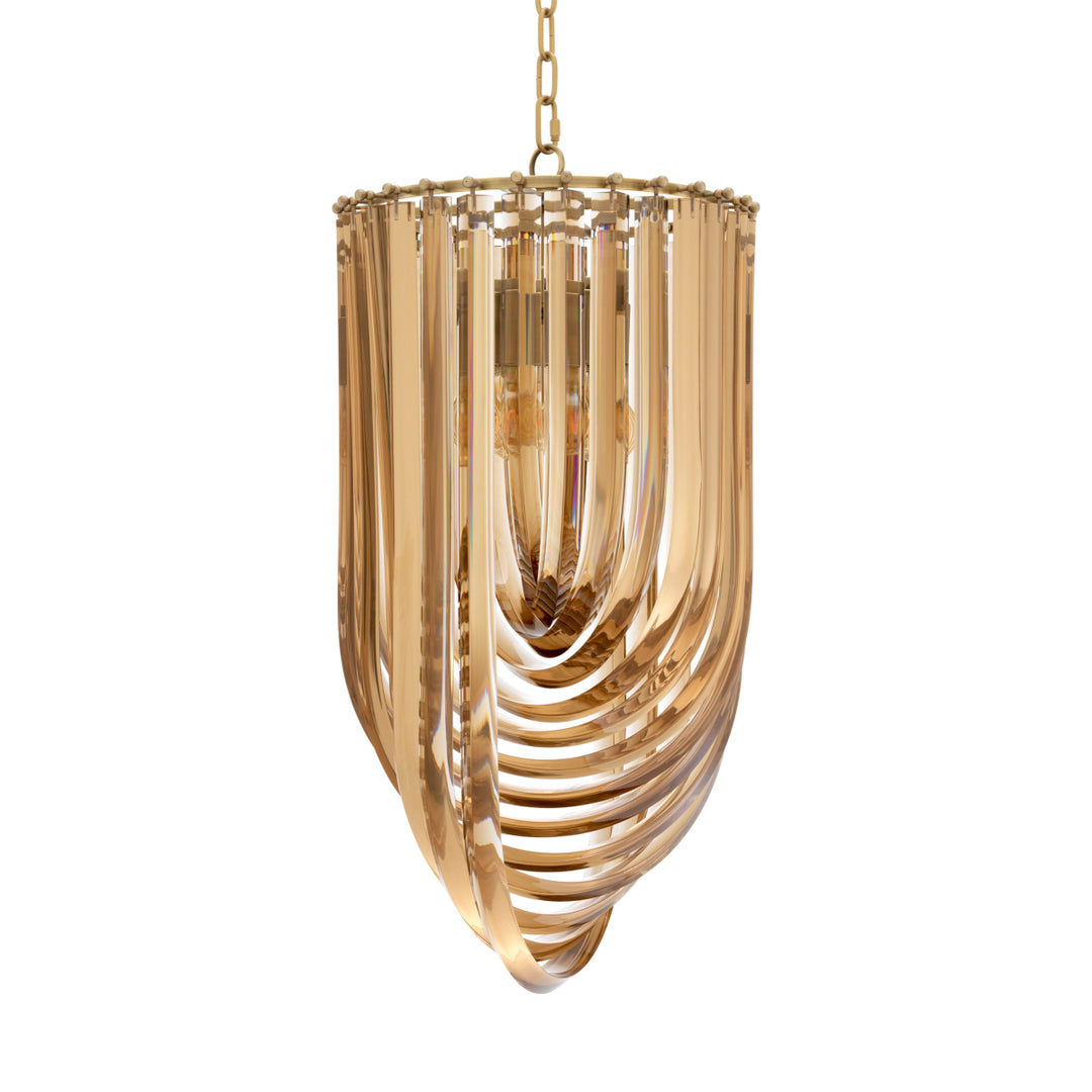 Eichholtz Murano Chandelier - Champagne Acrylic And Antique Brass (Available in 2 Sizes)