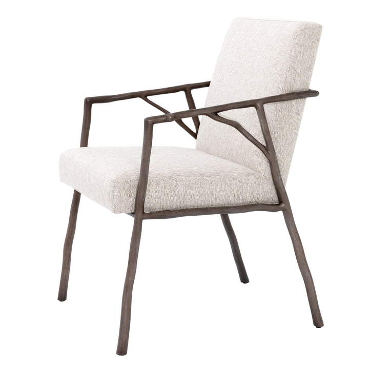 Antico Dining Chair - Beige & Bronze