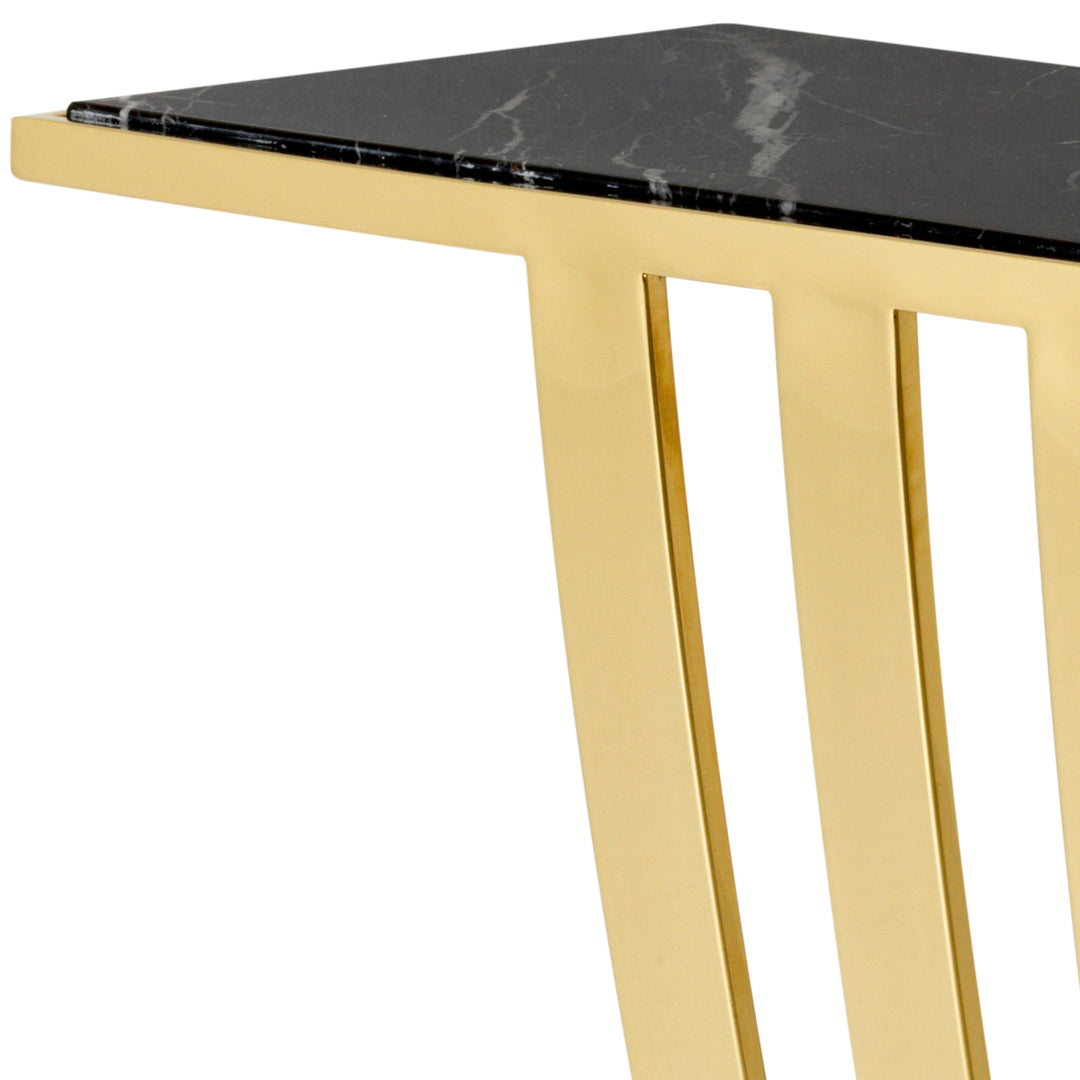 Beau Deco Console Table - Gold & Black