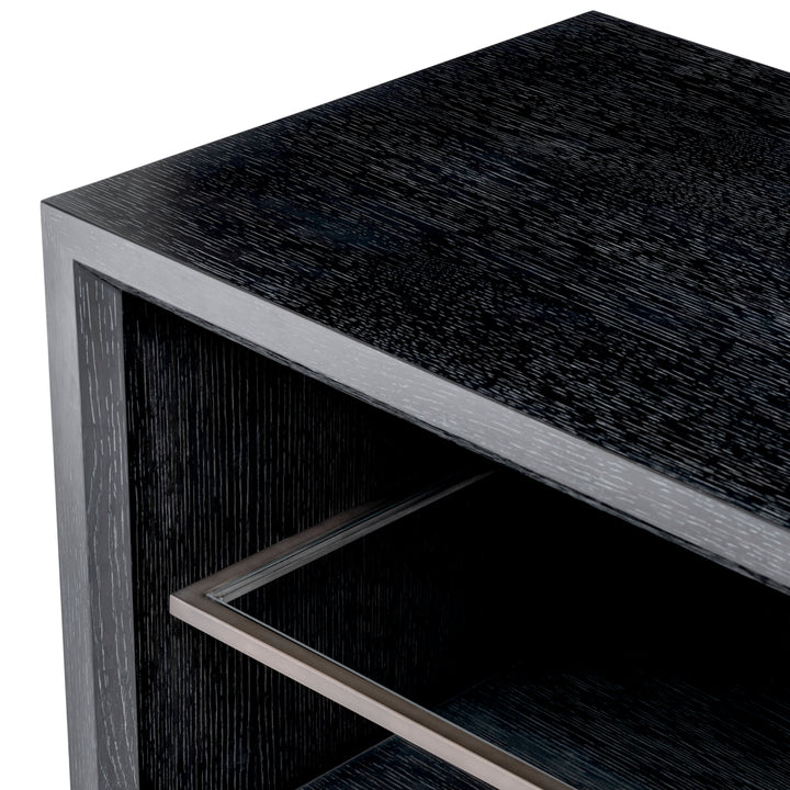 Eichholtz TV Cabinet Hennessey - Charcoal Grey Oak Veneer - Available in 2 Sizes