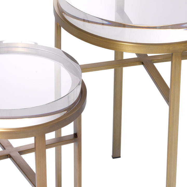 Hoxton Side Table - Set of 2 - Gold & Clear