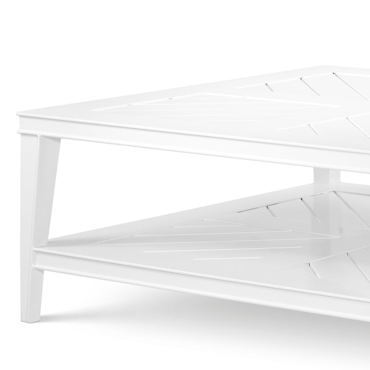 Bell Rive Square Outdoor Coffee Table - White
