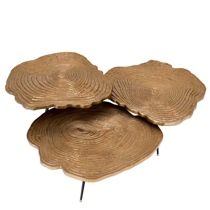 Quercus Coffee Table - Set of 3 - Gold & Black