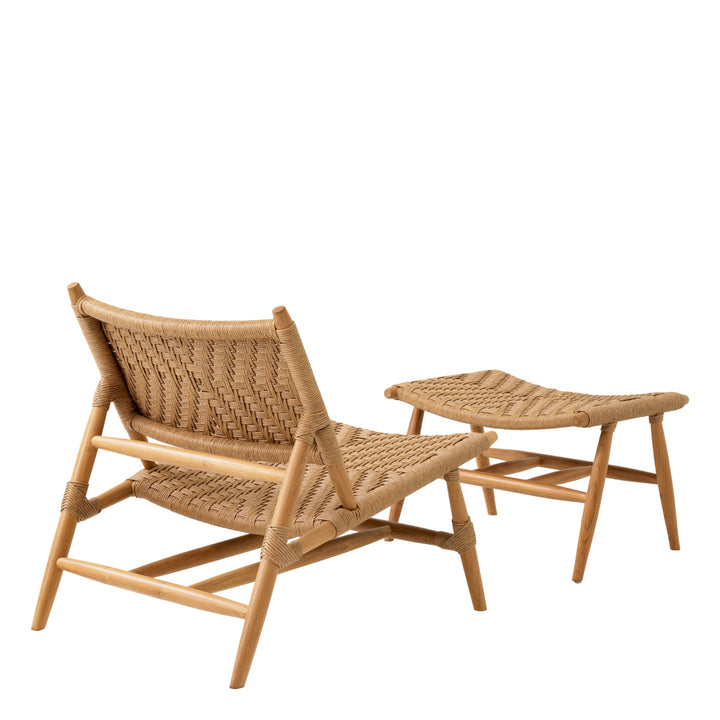 Outdoor Chair And Foot Stool Laroc Natural Teak