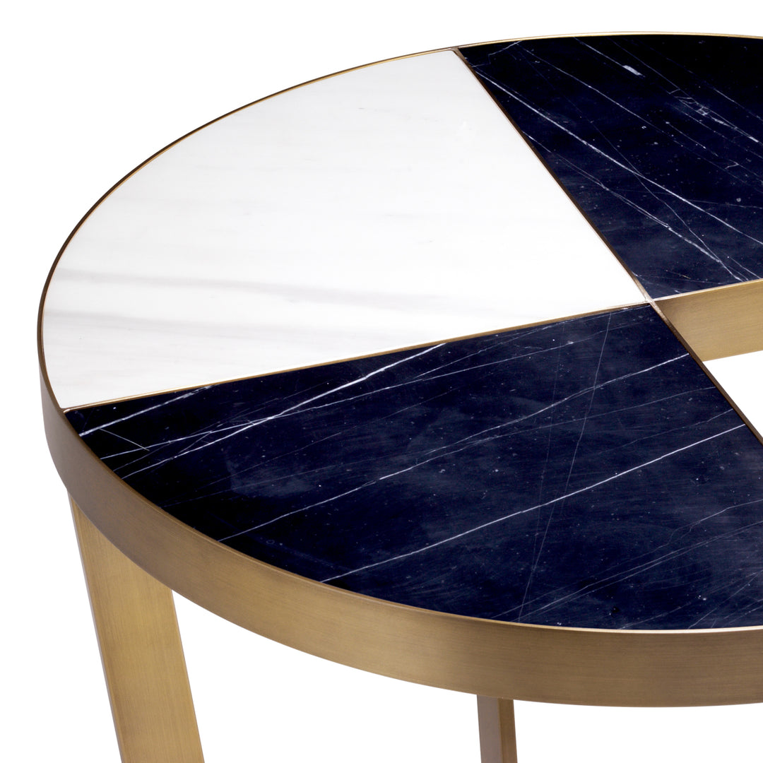 Turino Side Table - Gold & Black