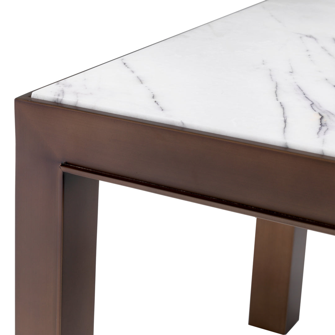 Tardieu Side Table - Bronze & White