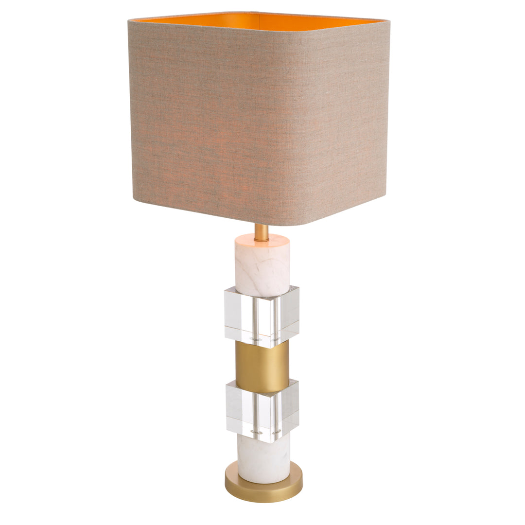 Table Lamp Cullingham - White Marble Including Shade UL