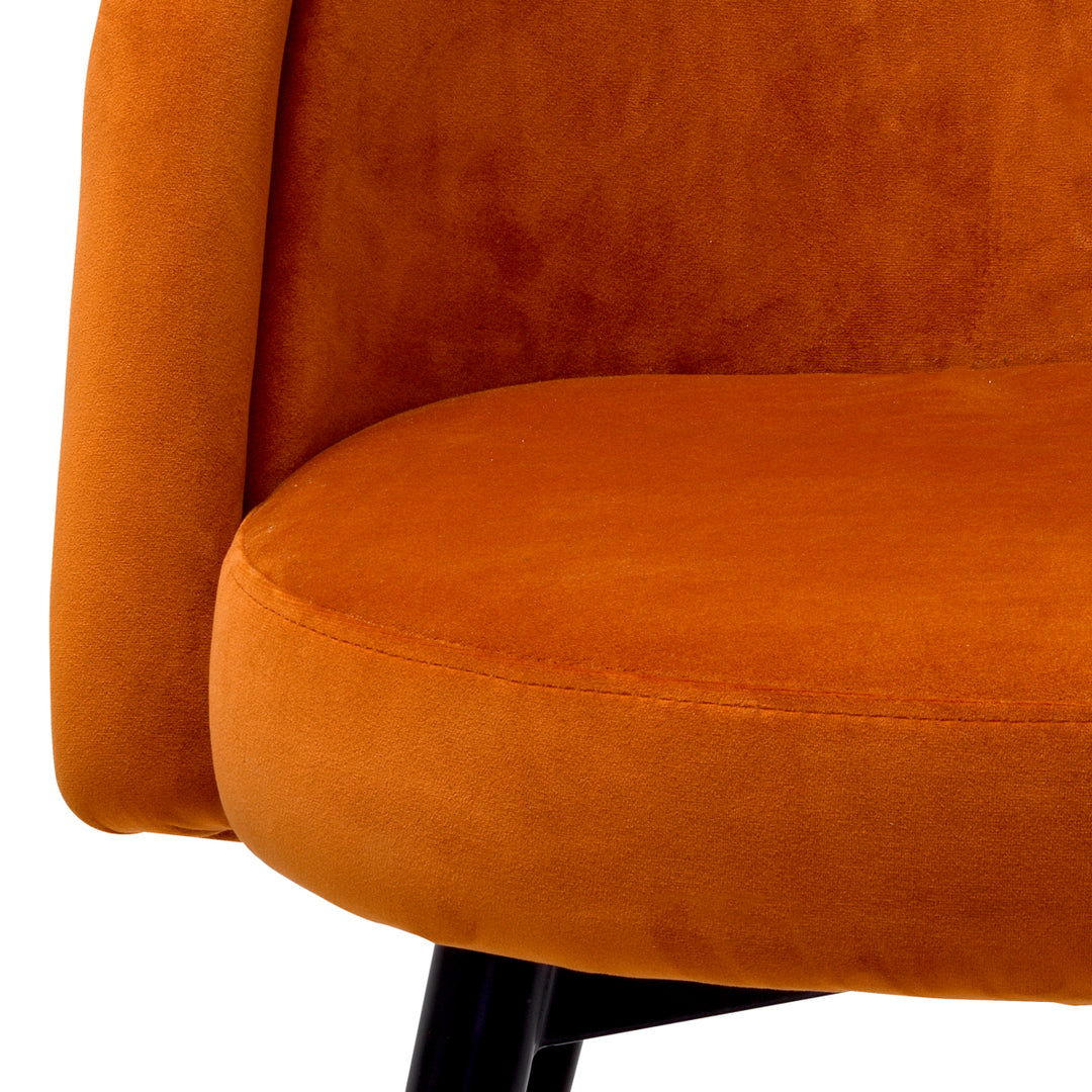 Dining Chair Chloé - Savona Orange Velvet Set of 2