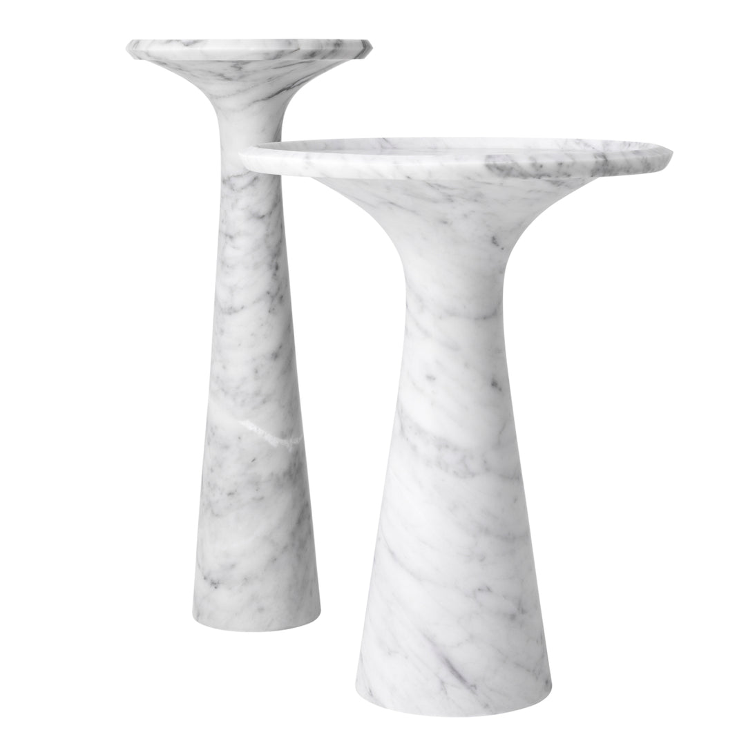 Pompano High Side Table - Gray & White