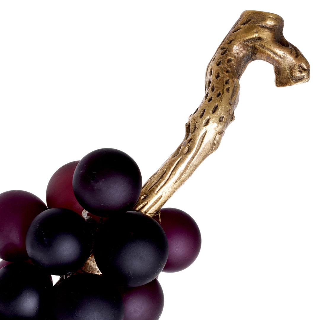 Eichholtz French Grapes Decorative Ornament - Purple Glass & Vintage Brass Finish